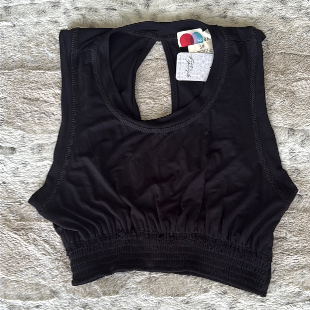 Free People Black Sleeveless Crop Top